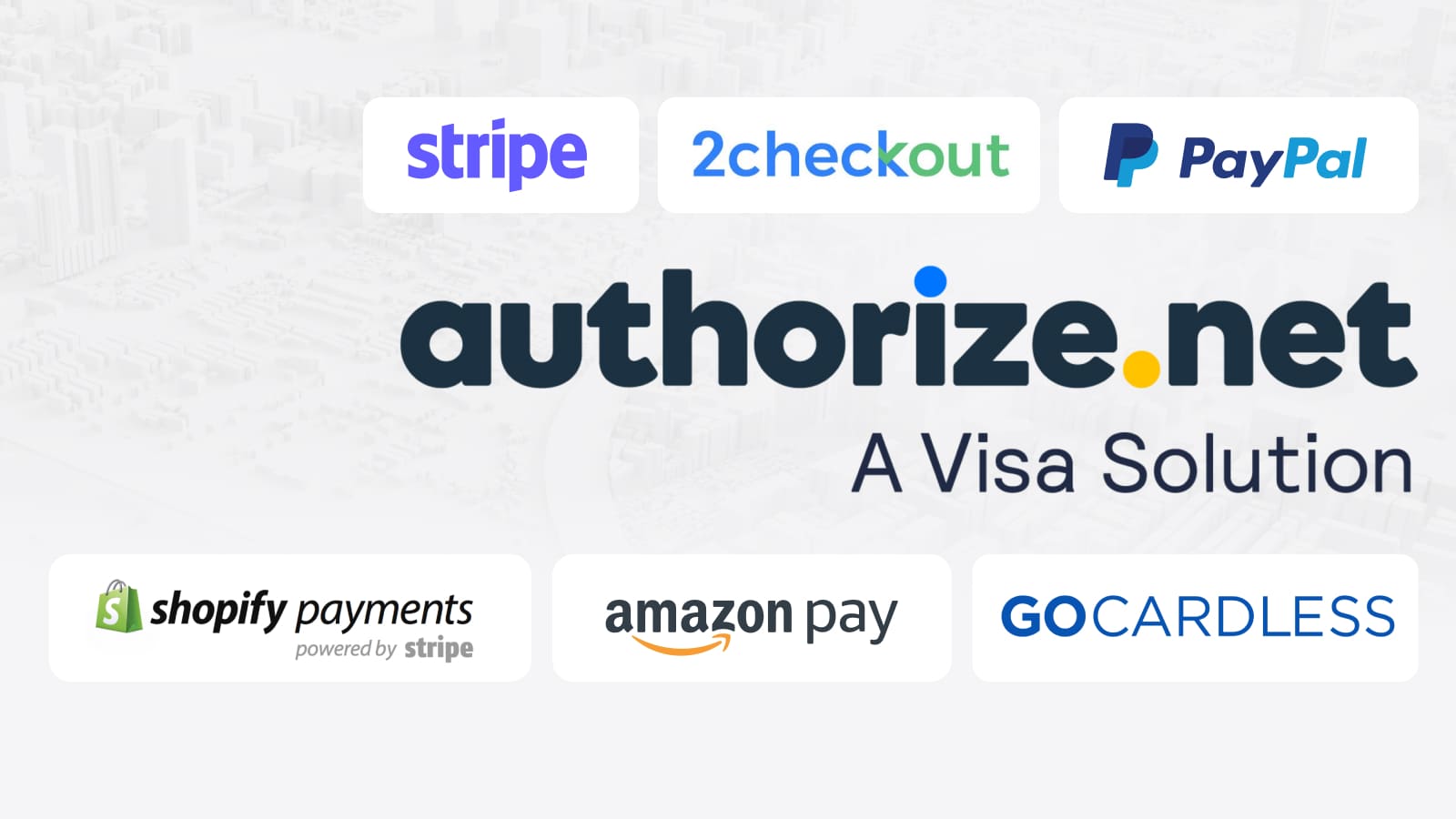 У Authorize Net есть несколько достойных аналогов, например, Stripe, PayPal