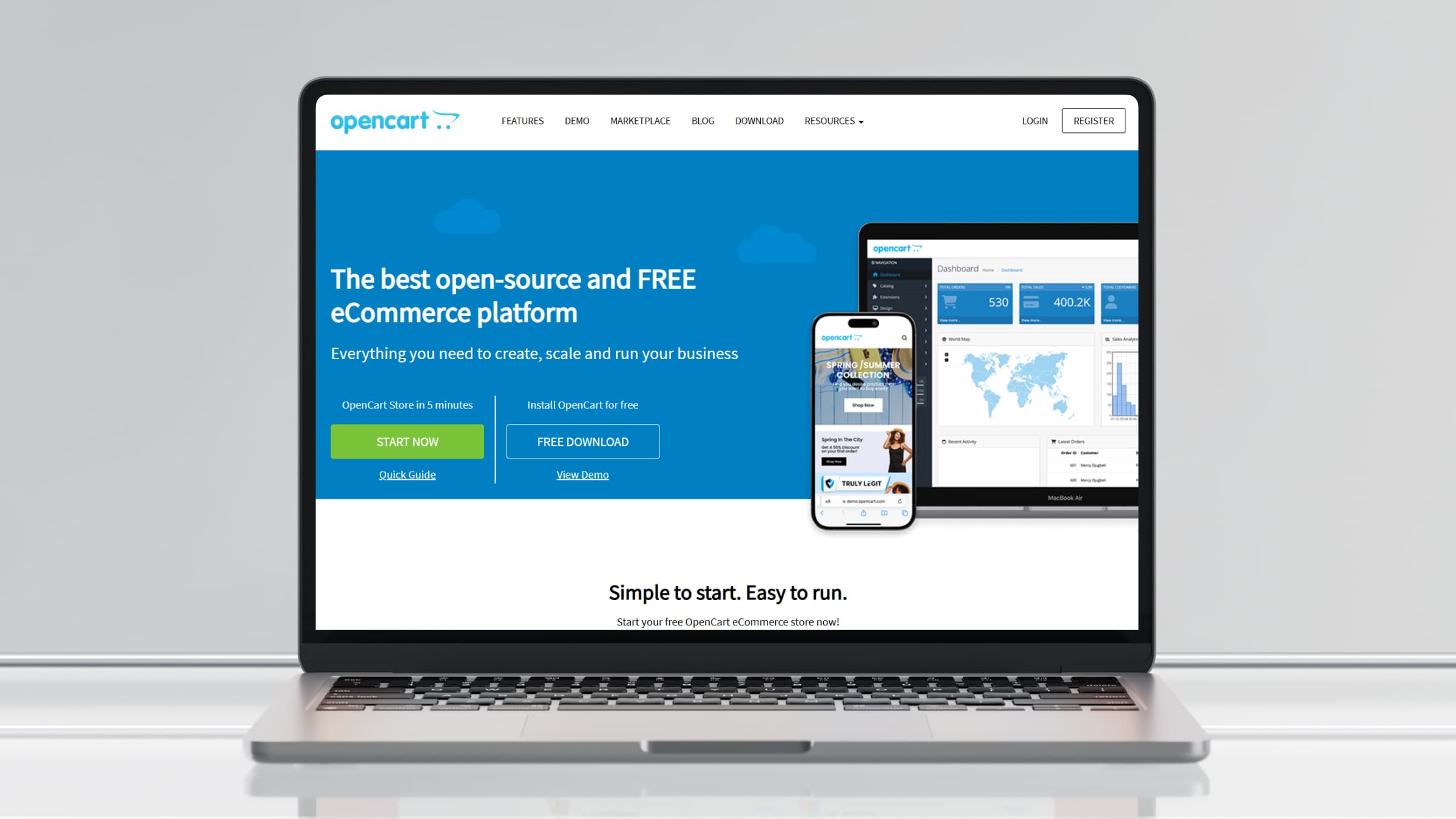 OpenCart подходит для интернет-магазинов, где важна гибкая настройка каталога и приема платежей.